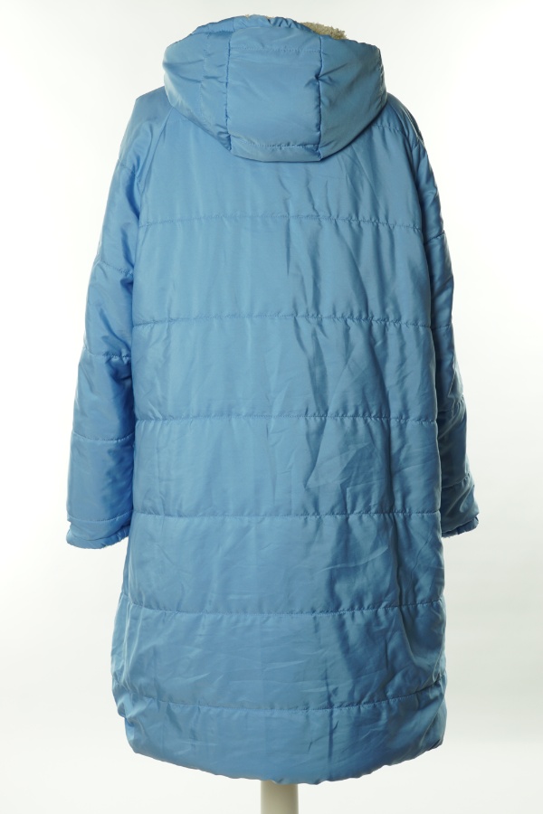 Płaszcz niebieski pikowany - BRAK METKI Z NAZWĄ PRODUCENTA zdjęcie 2