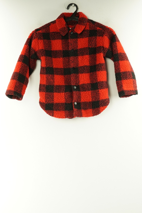 Płaszcz baranek czerwono-czarny w kratkę - DUNNES STORES zdjęcie 1