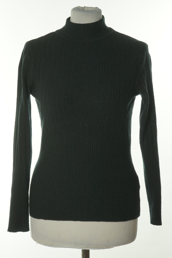 Sweter czarny prązkowany z ozdobnymi guzikami na rekawach - M&S zdjęcie 1