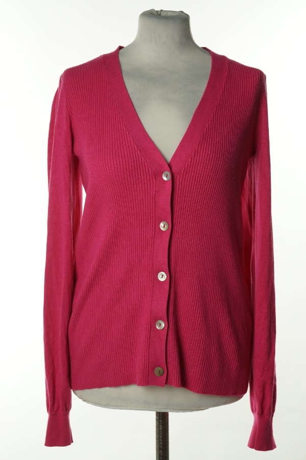 Kardigan różowy prążkowany - GALLERY zdjęcie 1