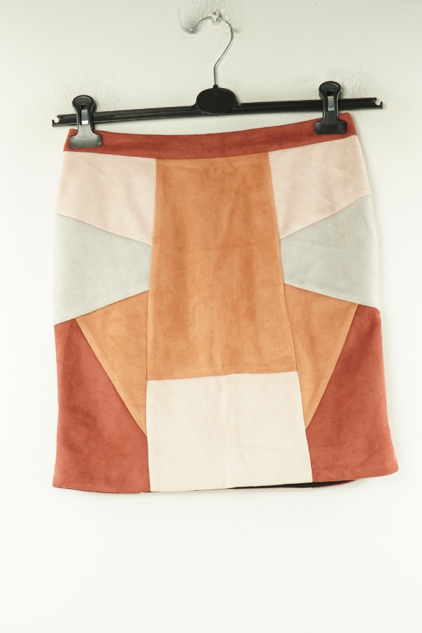 Spódnica zamszowa brązowo-beżowa - RIVER ISLAND zdjęcie 1