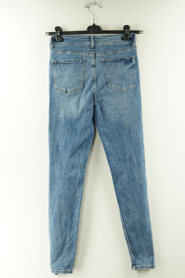Spodnie niebieskie jeansowe z wysokim stanem - DENIM CO zdjęcie 2