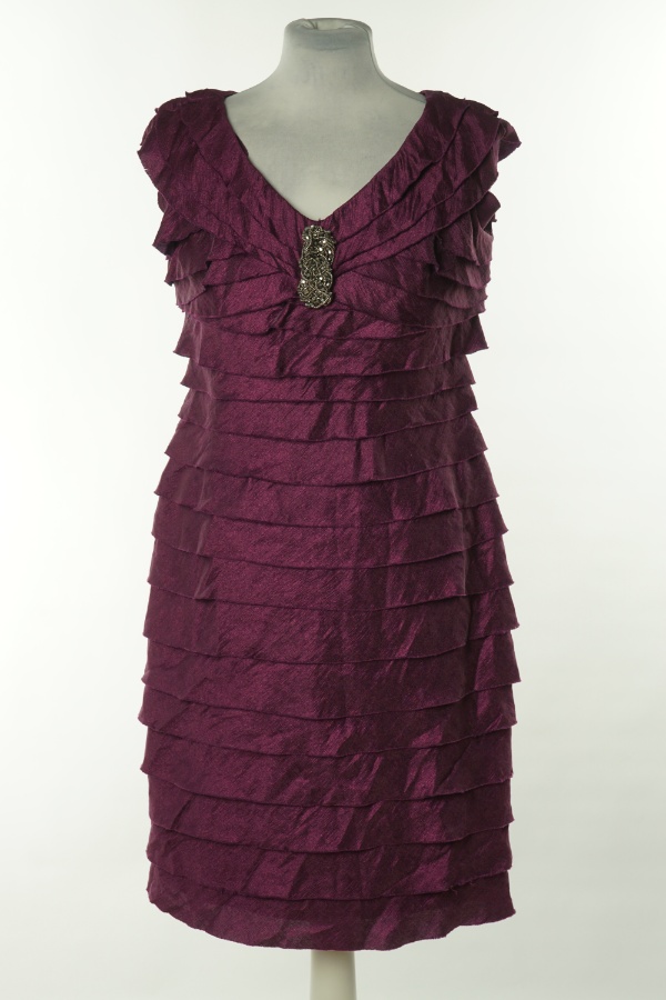 Sukienka fioletowa falbaniasta - LONDON TIMES zdjęcie 1