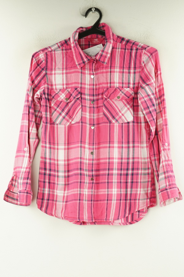 Koszula różowa w kratkę - YD zdjęcie 1