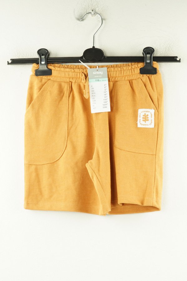 Krótkie spodenki musztardowe dresowe - SINSAY zdjęcie 1