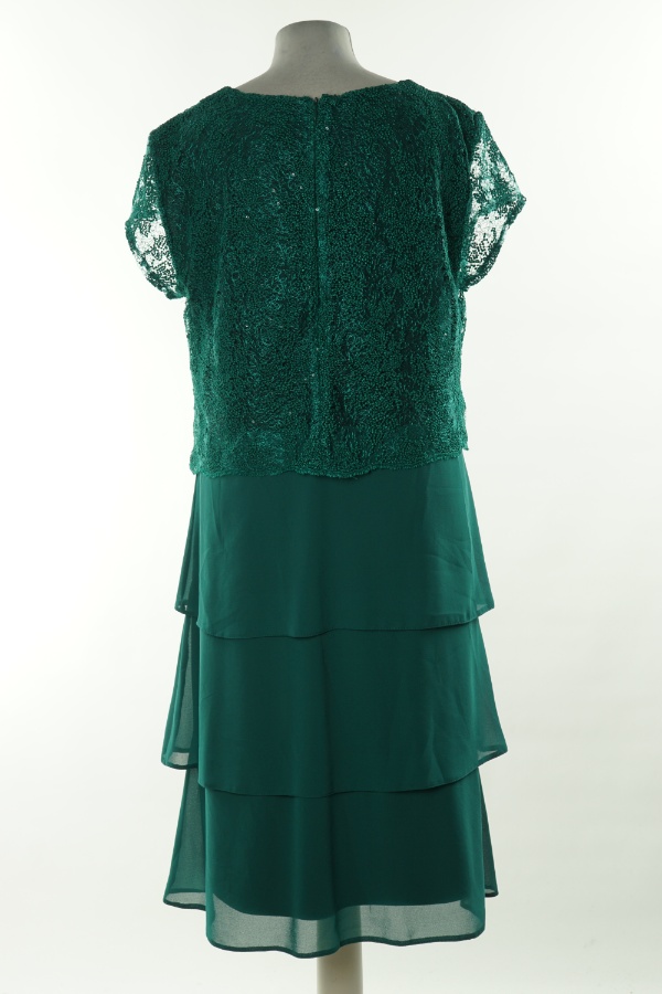 Sukienka zielona z falbanką - DANA zdjęcie 2