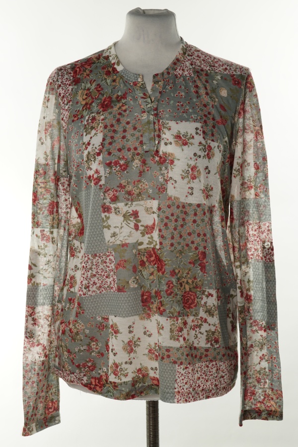 Bluzka szara w kwiaty - ROSSO CORALLO zdjęcie 1