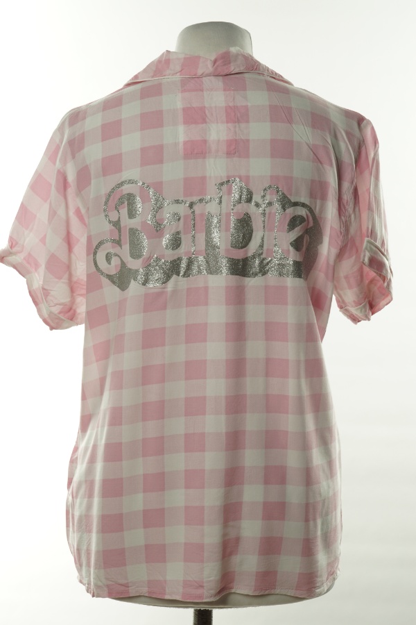 Bluzka różowa w kratkę Barbie piżamowa  - PRIMARK zdjęcie 2