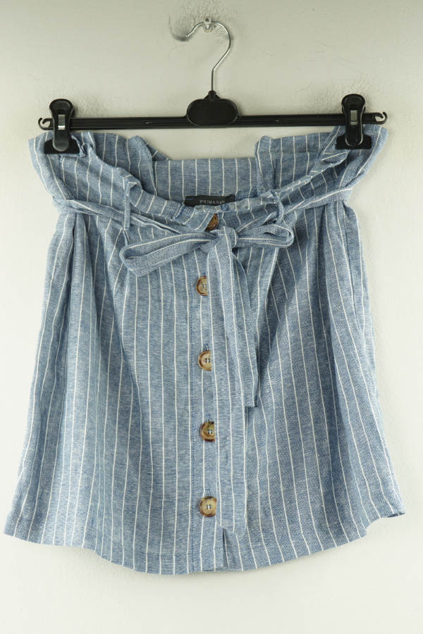 Spódnica z paskiem niebieska w białe paski, w składzie wiskoza (52%) i len (48%) - PRIMARK zdjęcie 1
