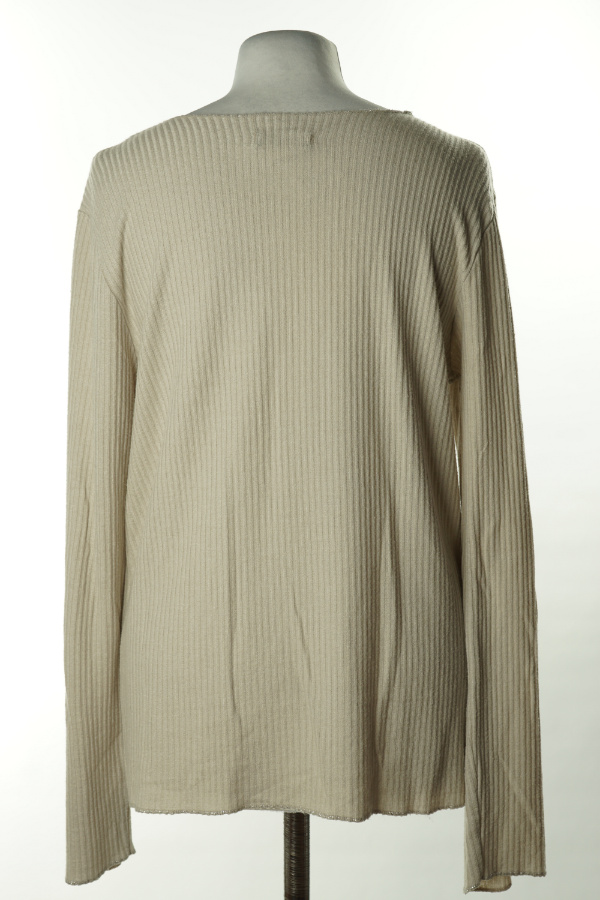 Sweter beżowy prążkowany - TODAY zdjęcie 2