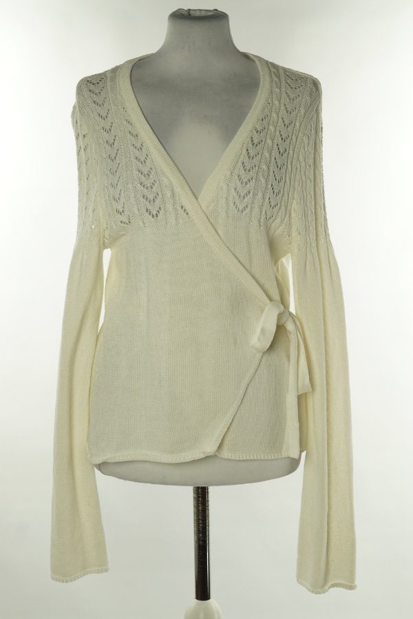 Sweter kremowy wiązany - ELLOS zdjęcie 1