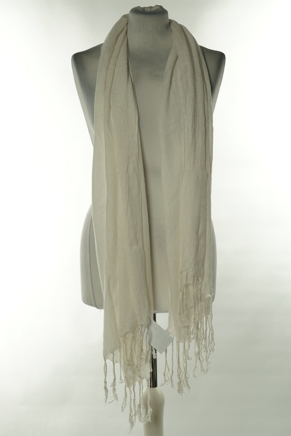 Szal biały - BRAK METKI Z NAZWĄ PRODUCENTA zdjęcie 1