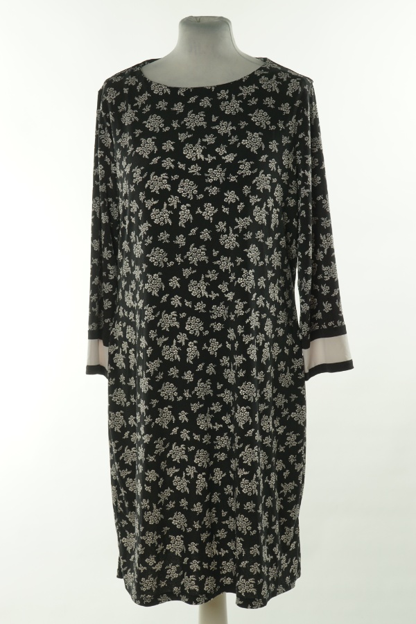 Sukienka czarna w białe kwiaty - BRAK METKI Z NAZWĄ PRODUCENTA zdjęcie 1