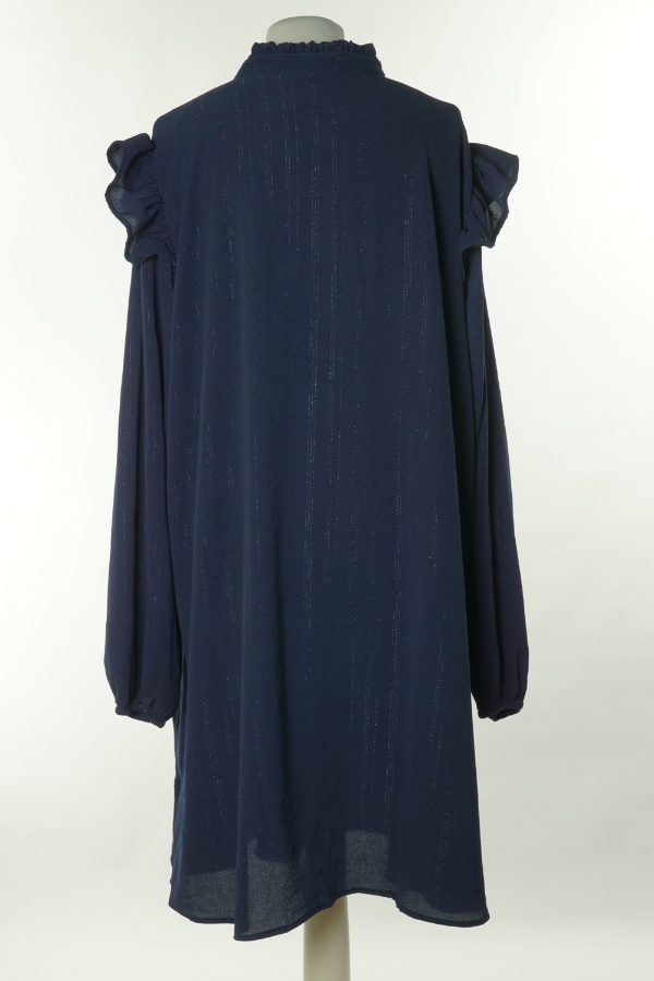 Sukienka granatowa z błyszczącą nitką - ZIZZI zdjęcie 2