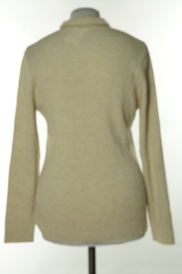 Golf beżowy prążkowany z wełną merino (50%) - MARKS & SPENCER zdjęcie 2