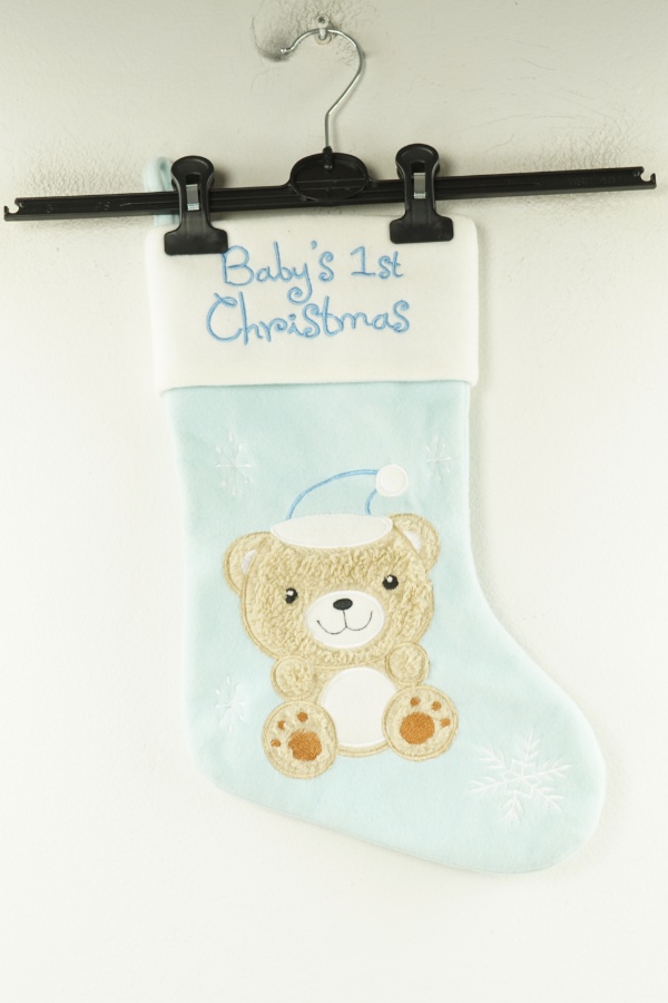 Skarpeta na prezenty niebieska z misiem - BRAK METKI Z NAZWĄ PRODUCENTA zdjęcie 1