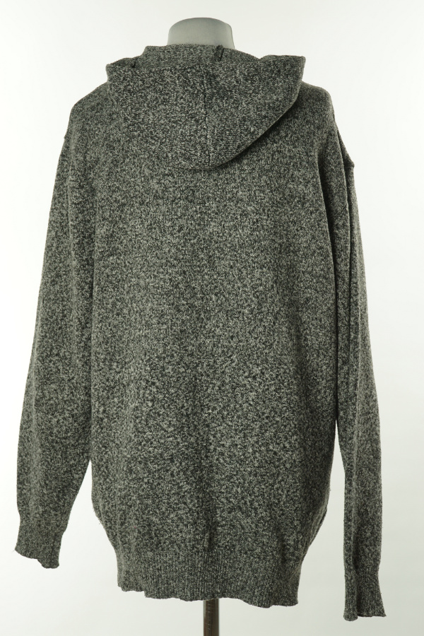 Sweter grafitowy z kapturem - SHEIN zdjęcie 2