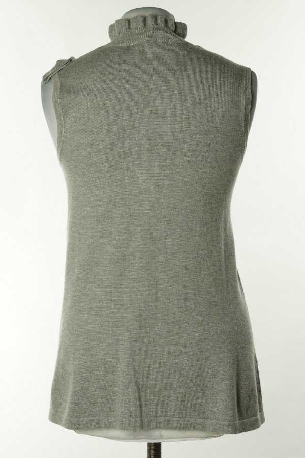 Bluzka szara sweterkowa z falbaną - CREAM zdjęcie 2