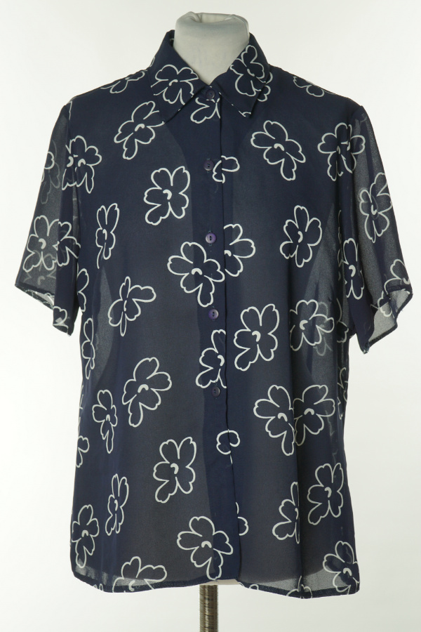 Koszula granatowa w białe kwiaty - MICHAEL GOLD  zdjęcie 1