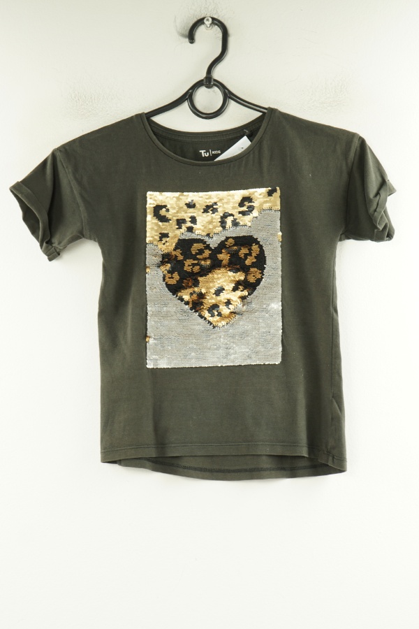 Bluzka szara z cekinowym sercem - TU zdjęcie 1