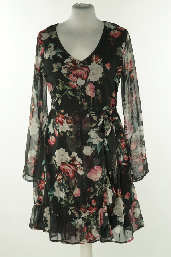 Sukienka czarna kwiecista - ASPRIN zdjęcie 1