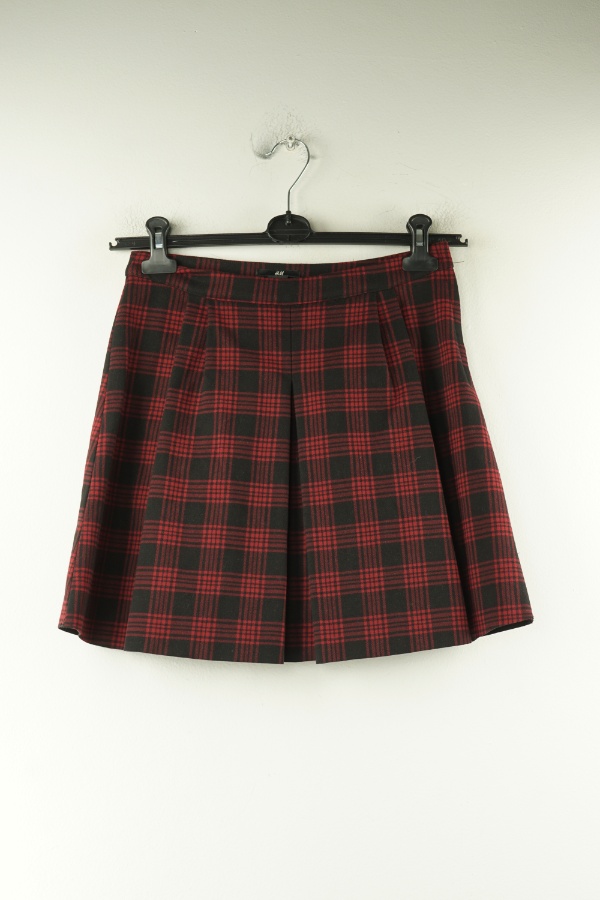 Spódnica czerwono - czarna w kratkę - H&M zdjęcie 1
