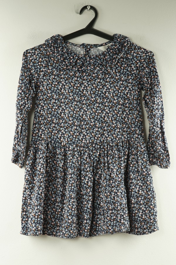 Sukienka granatowa w drobne kwiatki, H&M - H&M zdjęcie 1