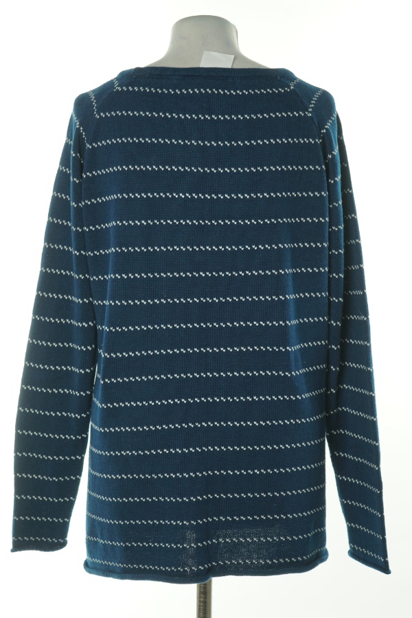 Sweter granatowy w białe paski - ICONIC SPORT zdjęcie 2