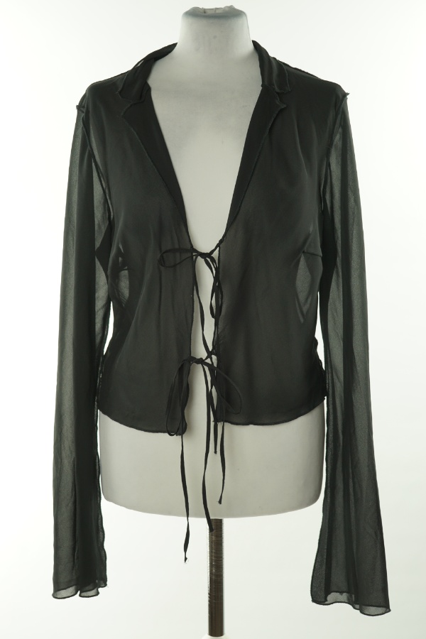 Bluzka czarna z wiązaniem, H&M - H&M zdjęcie 1