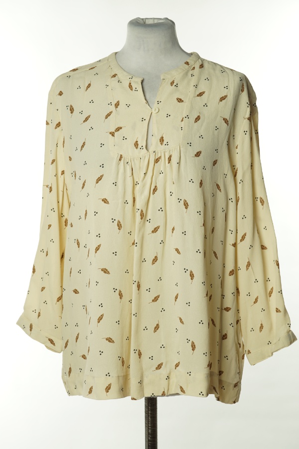 Bluzka beżowa w liście - CAPPAREL zdjęcie 1