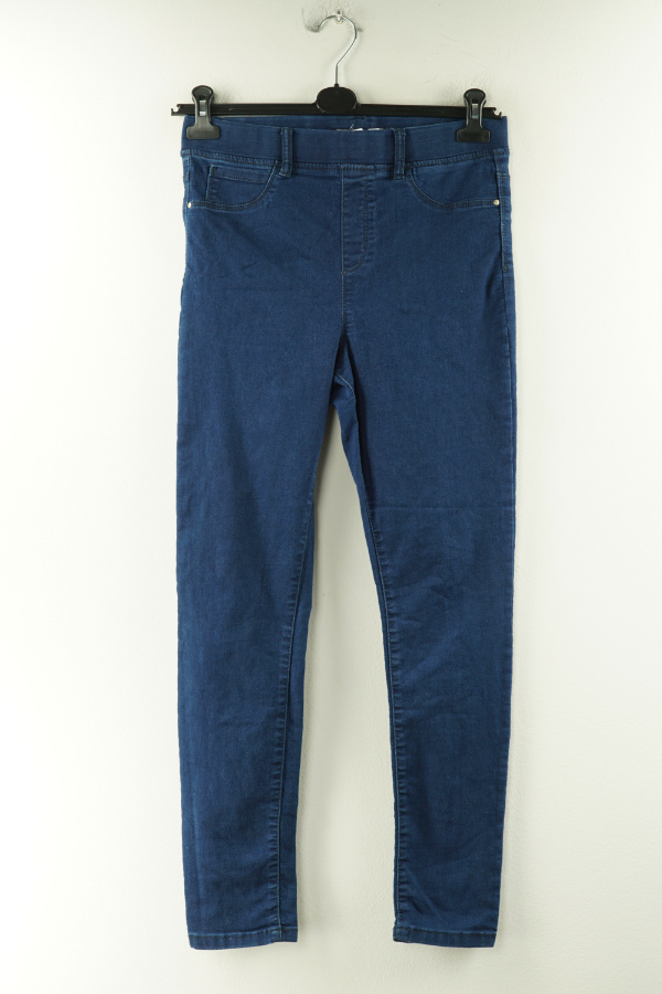 Spodnie granatowe materiałowe a'la jeans na gumkę - PEP&CO zdjęcie 1