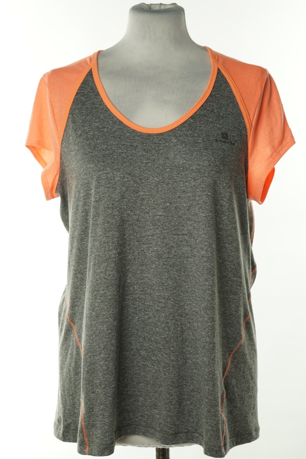 Koszulka szaro-pomarańczowa sportowa - DOMYOS zdjęcie 1
