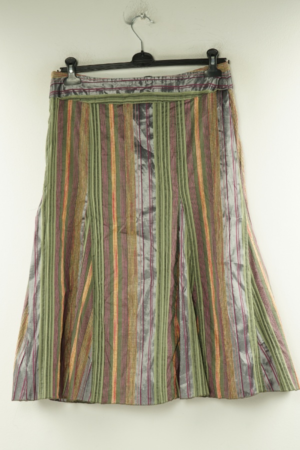 Spódnica oliwkowa w paski - BRAK METKI Z NAZWĄ PRODUCENTA zdjęcie 2