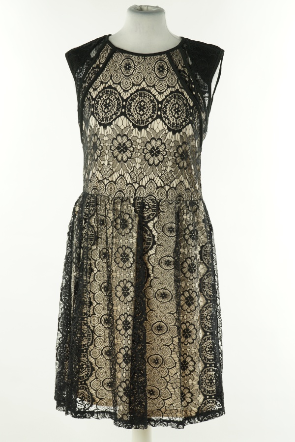 Sukienka beżowa w czarną koronkę - C&A zdjęcie 1