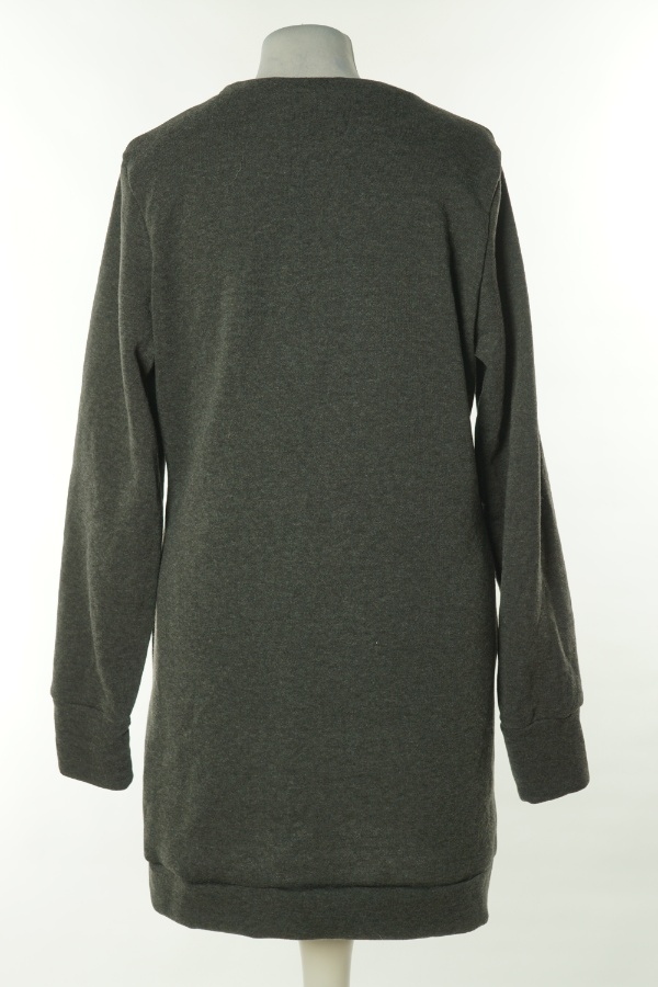 Sukienka ciemnoszara gładka - BRAK METKI Z NAZWĄ PRODUCENTA zdjęcie 2