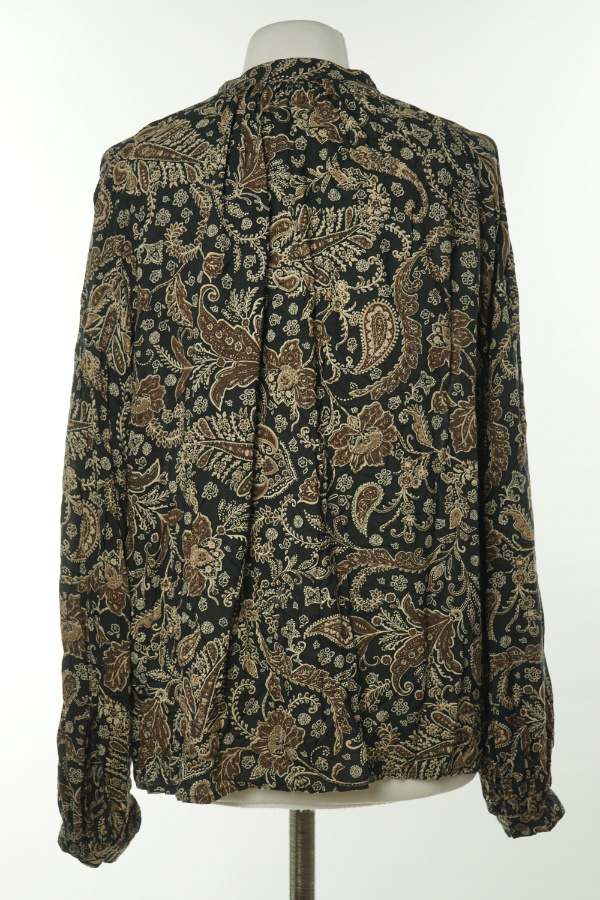 Koszula czarna w beżowo - brązowe wzory, 100% wiskoza, H&M - H&M zdjęcie 2