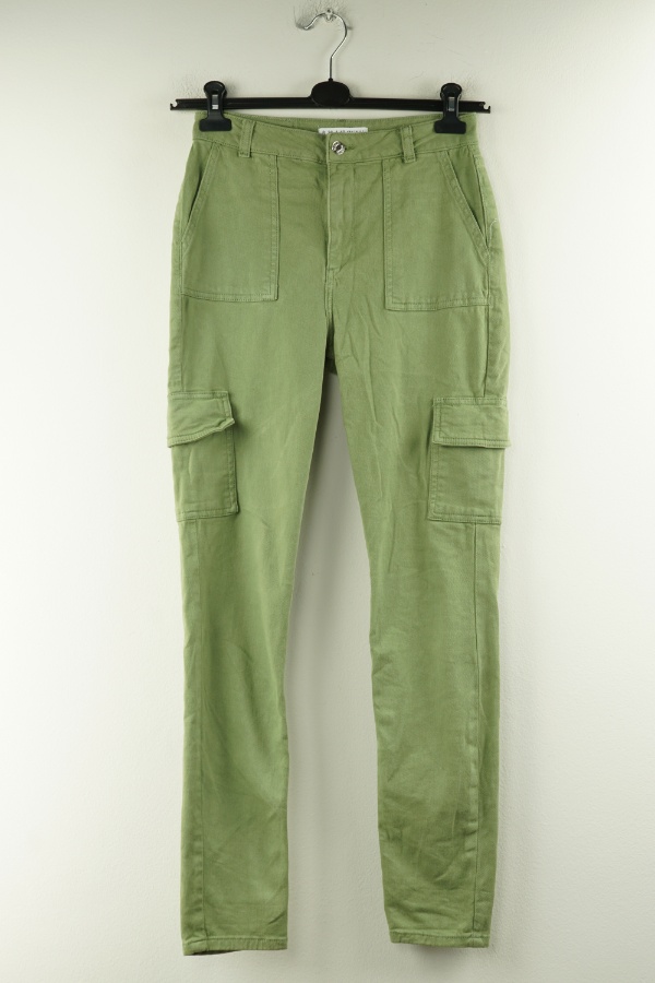 Spodnie jeansowe zielone z kieszeniami - DENIM CO zdjęcie 1