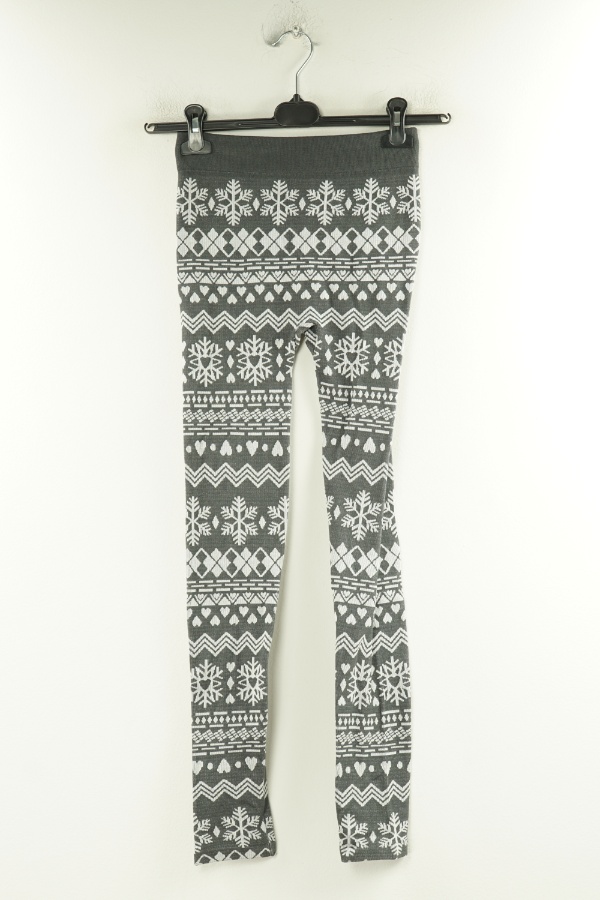 Legginsy szare we wzory - BRAK METKI Z NAZWĄ PRODUCENTA zdjęcie 1