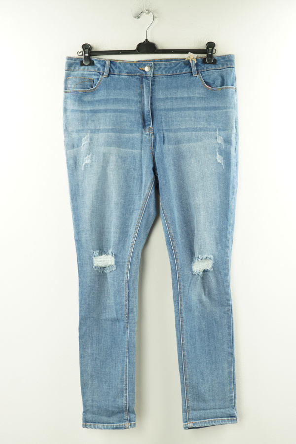 Spodnie niebieskie jeansowe z dziurami i przetarciami - MATALAN zdjęcie 1