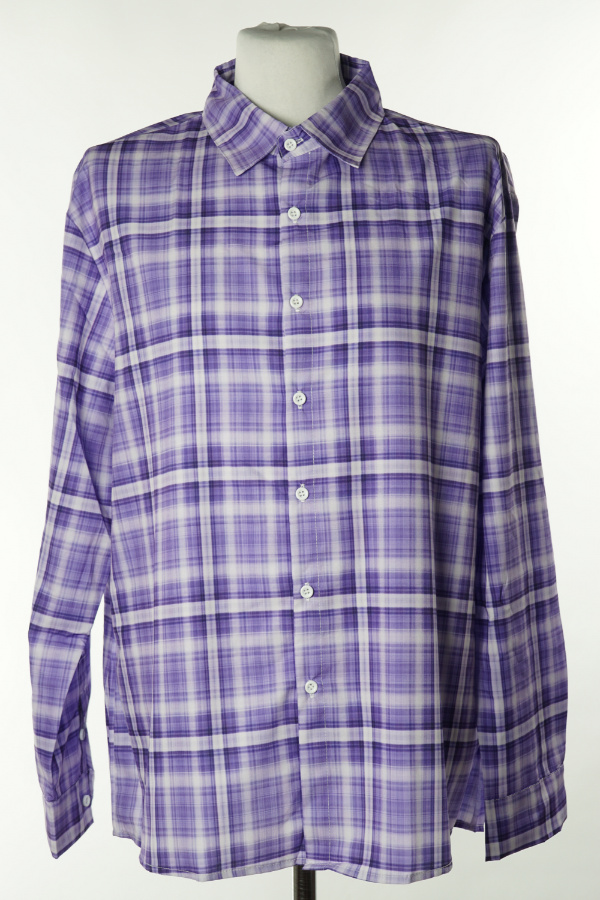 Koszula w fioletową kratę - BRAK METKI Z NAZWĄ PRODUCENTA zdjęcie 1