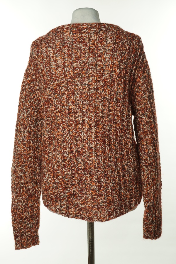 Sweter bordowy melanż, w składzie wełna (20%), alpaka (14%) i moher (5%) - MARC O'POLO zdjęcie 2