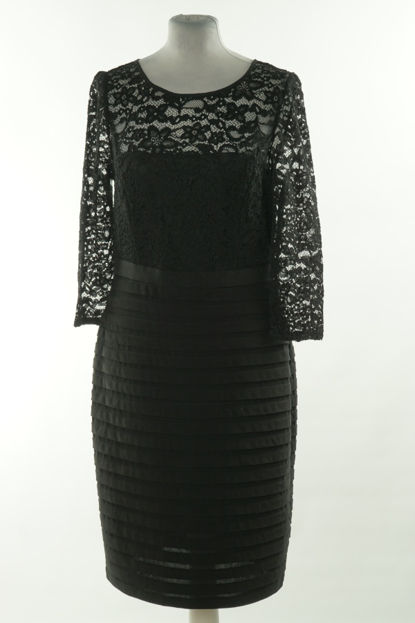 Sukienka czarna z koronkową górą - ADRIANNA PAPELL zdjęcie 1