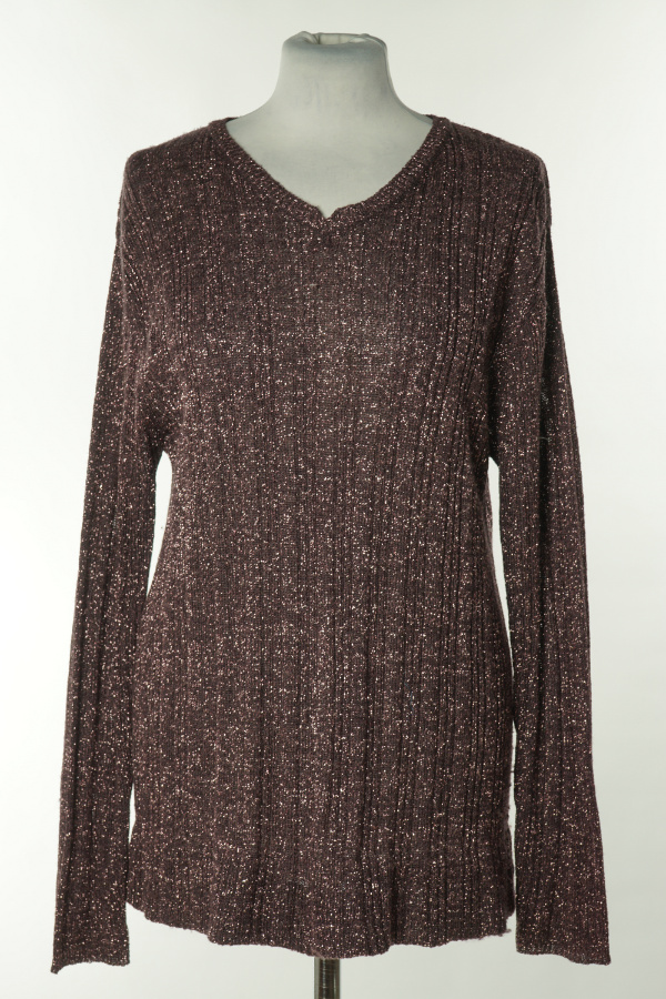 Sweter fioletowy z błyszczącą nitką - BRAK METKI Z NAZWĄ PRODUCENTA zdjęcie 1