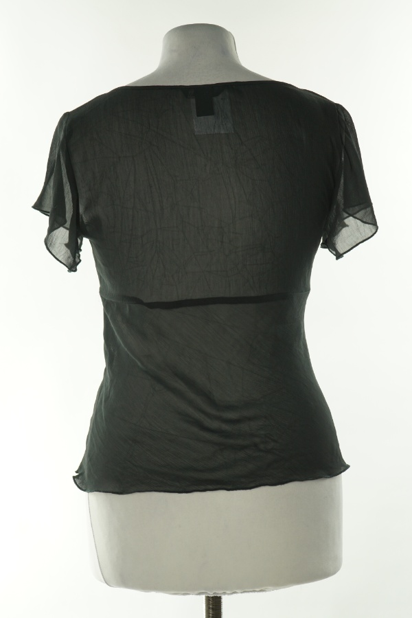 Bluzka czarna cienka z wiązaniem, H&M - H&M zdjęcie 2