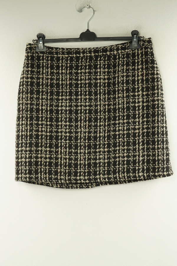 Spódnica czarna w kremowe wzory - PAPAYA zdjęcie 1