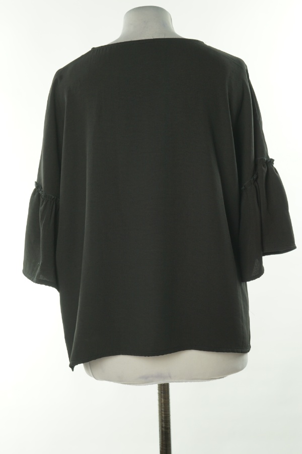 Bluzka czarna gładka - STRADIVARIUS zdjęcie 2