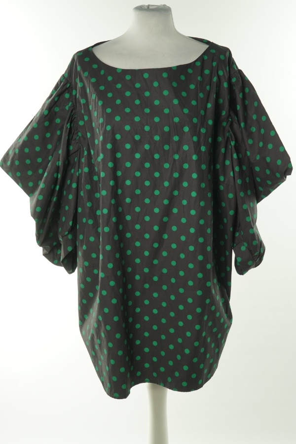 Bluzka czarna w zielone grochy - SIMPLY BE zdjęcie 1