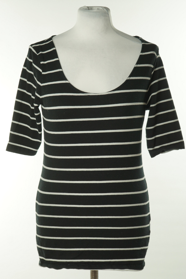 Koszulka czarna w białe paski H&M - H&M zdjęcie 1