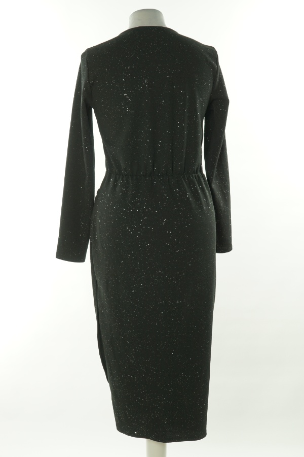 Sukienka czarna z brokatem - BRAK METKI Z NAZWĄ PRODUCENTA zdjęcie 2