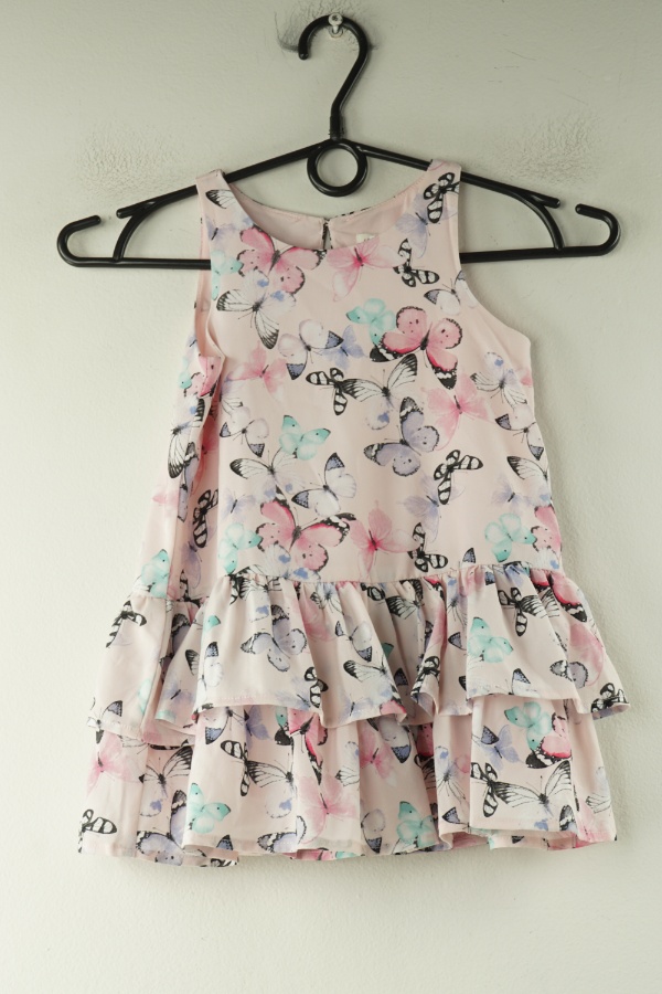 Sukienka różowa w motyle - H&M zdjęcie 1